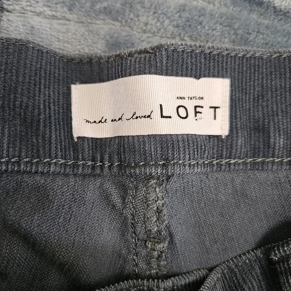 Womens LOFT Corduroy Gray/blue Skinny Pants! - Picture 3 of 9